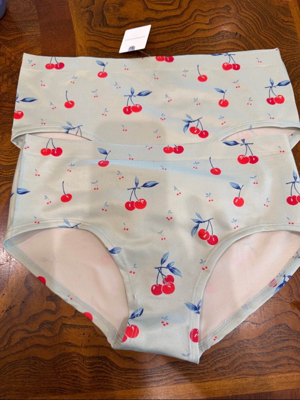 Anthropologie (2) High-Waist Cherry Print Briefs